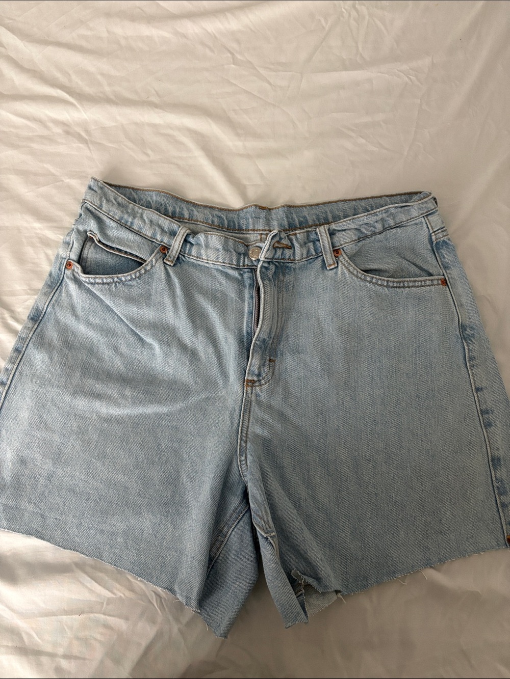Topshop Light Wash Denim Cutoff Shorts